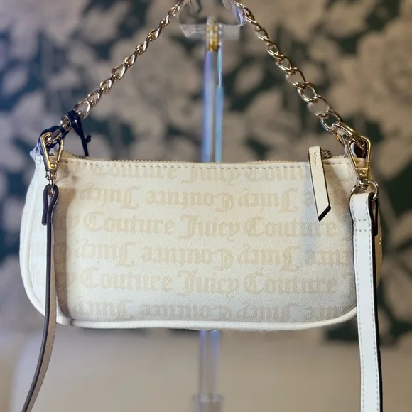 Juicy Couture Cream Quilted Shoulder Bag with Gold Accents NWT - Picture 6 of 9